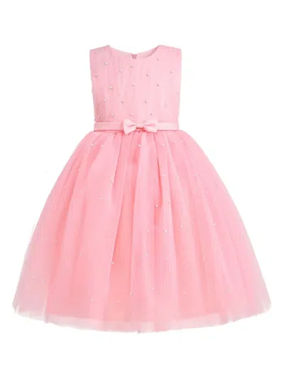 Tulleen Kids' Pearl-embellished Tulle Dress In Pink
