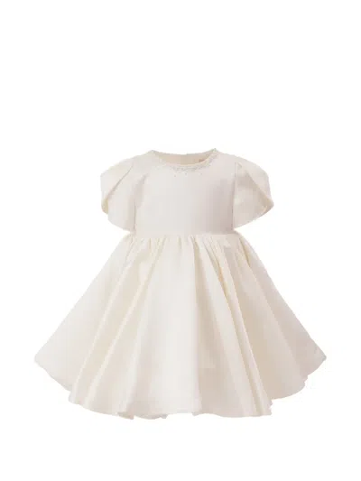 Tulleen Kids' Pearl-accented Dress In Neutral