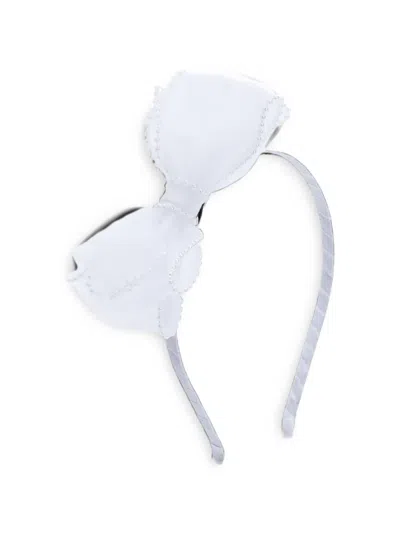 Tulleen Kids' Pearl-embellished Bow Headband In White
