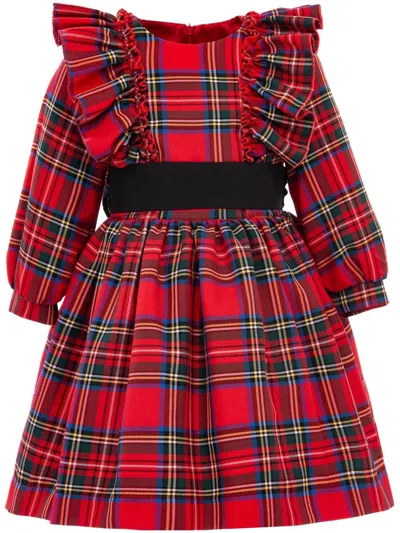 Tulleen Kids' Pepperlane Plaid Dress In Red