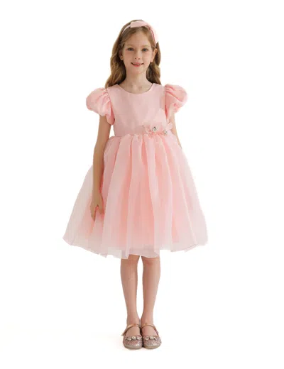 Tulleen Kids'  Pink D'amico Floral Teacup Dress