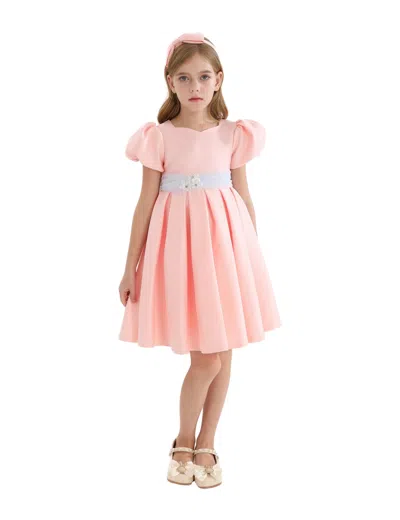 Tulleen Kids'  Pink Easton Teacup Belt Dress