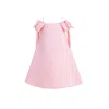 Tulleen Pink Luneta Off-shoulder Bow Dress