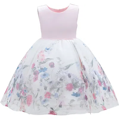 Tulleen Kids' Pink Mabel Floral Garden Organza Dress