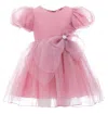 Tulleen Pink Raspberry Bow Organza Dress