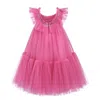 Tulleen Pink Ruffle Beckwith Trapeze Dress