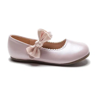 Tulleen Pink Satin Elodie Bow Flats