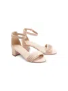 Tulleen Kids' Pleated Block-heels Sandals In Pink