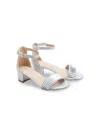 Tulleen Pleated Block-heels Sandals In Silver