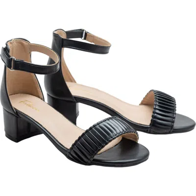 TULLEEN TULLEEN PLEATED LINED BAND BLOCK HEELS