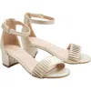 Tulleen Pleated Block-heels Sandals In Gold