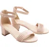 Tulleen Pleated Block-heels Sandals In Pink
