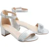 Tulleen Pleated Block-heels Sandals In Silver