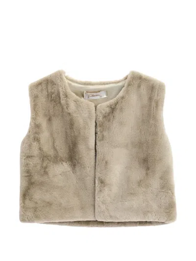 Tulleen Babies' Plush Faux-fur Gilet In Neutral