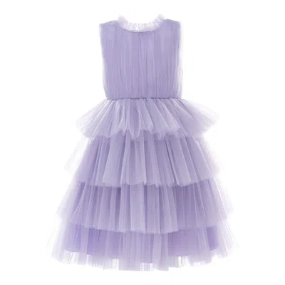 TULLEEN TULLEEN PURPLE FARVUE TIERED TULLE DRESS