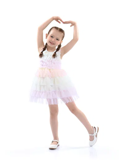 Tulleen Kids'  Purple Ruffle Layered Tulle Dress