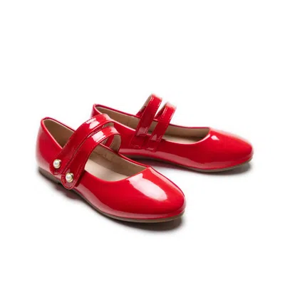 Tulleen Red Dorothea Banded Patent Flats