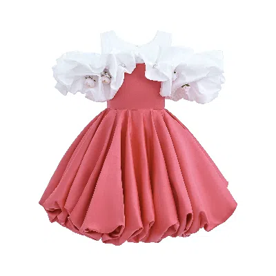 TULLEEN TULLEEN RED SILHOUETTE WHITE SLEEVE ISADORA DRESS