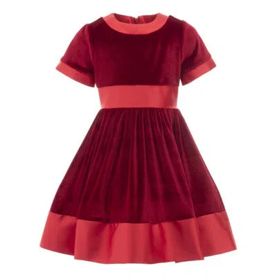 Tulleen Kids' Red Velvet Satin Dress