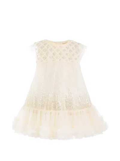 Tulleen Renoria Sequin-embellished Ruffled Dress In Neutral