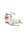 Tulleen Rhinestone-embellished Block-heels Sandals In 白色