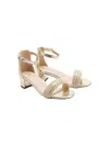 Tulleen Rhinestone-embellished Block-heels Sandals In Gold