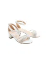 Tulleen Rhinestone-embellished Block-heels Sandals In White