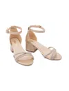 Tulleen Rhinestone-embellished Triple-strap Sandals In Gold