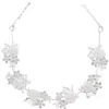 Tulleen Rhinestone Floral Garland Hair Vine In Silver
