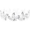 Tulleen Rhinestone Floral Wreath Crown In Silver