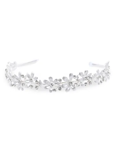 Tulleen Rhinestone Flower Headband In Metallic