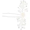 Tulleen Rhinestone Ivory Pearl And Rose Hair Pin In Silver