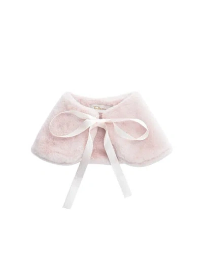 Tulleen Babies'  Ribbon-tie Faux Fur Collar In Pink