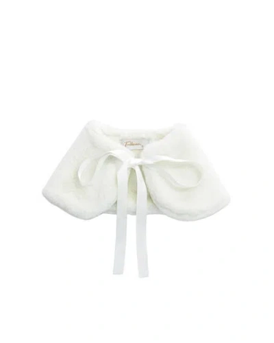 Tulleen Babies'  Ribbon-tie Faux Fur Collar In White