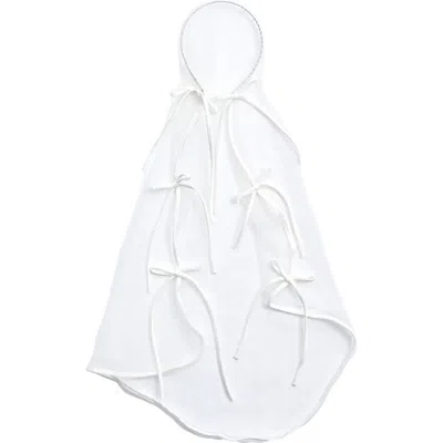 Tulleen Babies'  Ribbon-tie Mesh Veil In White