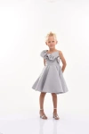 Tulleen Ruffle-detail One-shoulder Dress In Silver