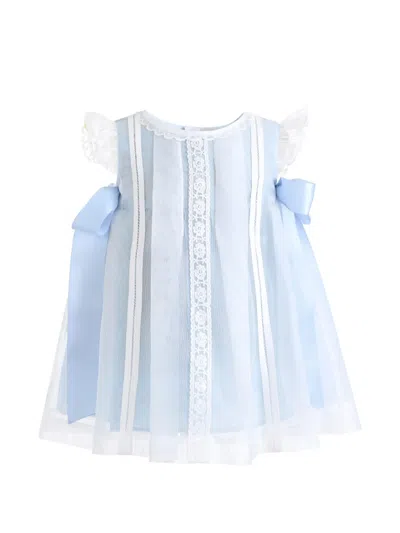 Tulleen Babies' Romilly Satin Bow Dress In Blue