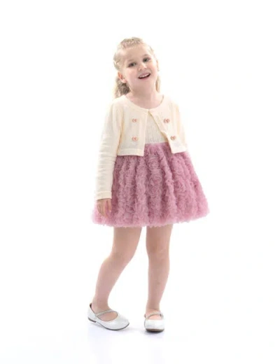 Tulleen Babies'  Rose Rabbit Cardigan Dress