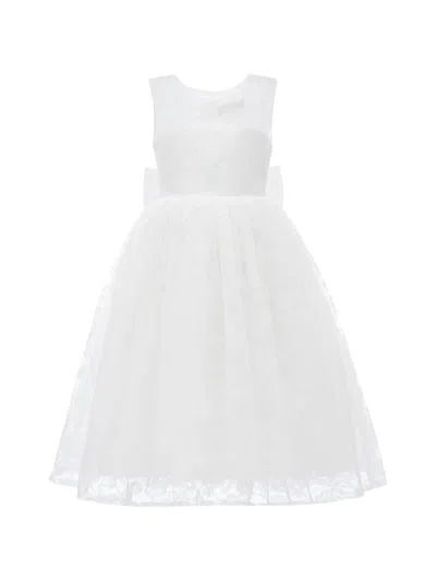 Tulleen Kids' Rossemere Lace-embroidered Tulle Dress In White