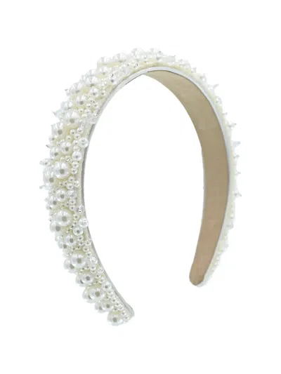 Tulleen Kids' Royal Faux-pearl-embellished Headband In White