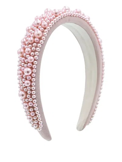 Tulleen Babies' Royal Pearl Tiara Head Band In Pink