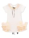 Tulleen Ruffle-detail Short-sleeve Bodysuit In Neutrals