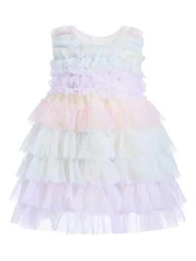 Tulleen Babies' Ruffled Tiered Dress In Purple