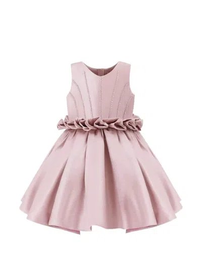 Tulleen Babies' Ruffled Waist Formal Dress In Pink