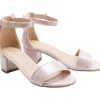 Tulleen Satin-finish Block-heels Sandals In Pink