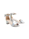 Tulleen Metallic-finish Block-heels Sandals In Silver