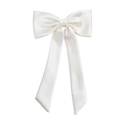 Tulleen Kids'  Satin Long Tail Hair Clip In Silver