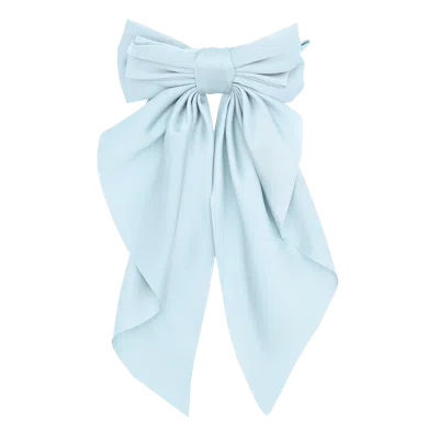 Tulleen Kids'  Satin Ribbon Flowing Bow Hairclip In Blue