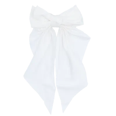 Tulleen Kids'  Satin Ribbon Flowing Bow Hairclip In White