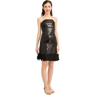 Tulleen Kids'  Satin Strapless Dress In Black